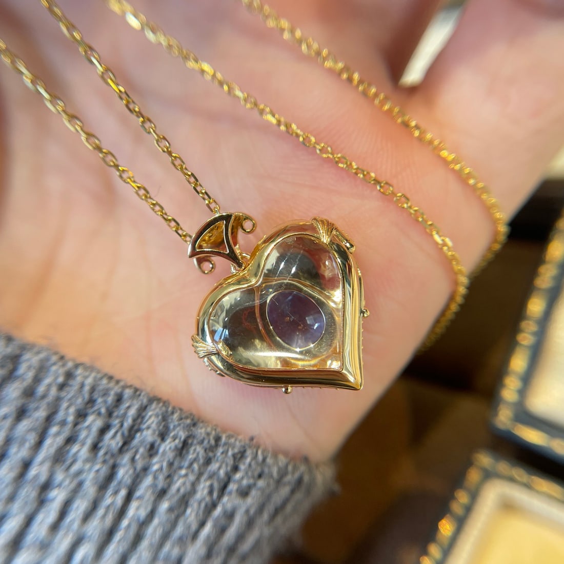 14k Gold 0.60 Ct Natural Sapphire & Diamond Pendant( Without Chain ) - 5