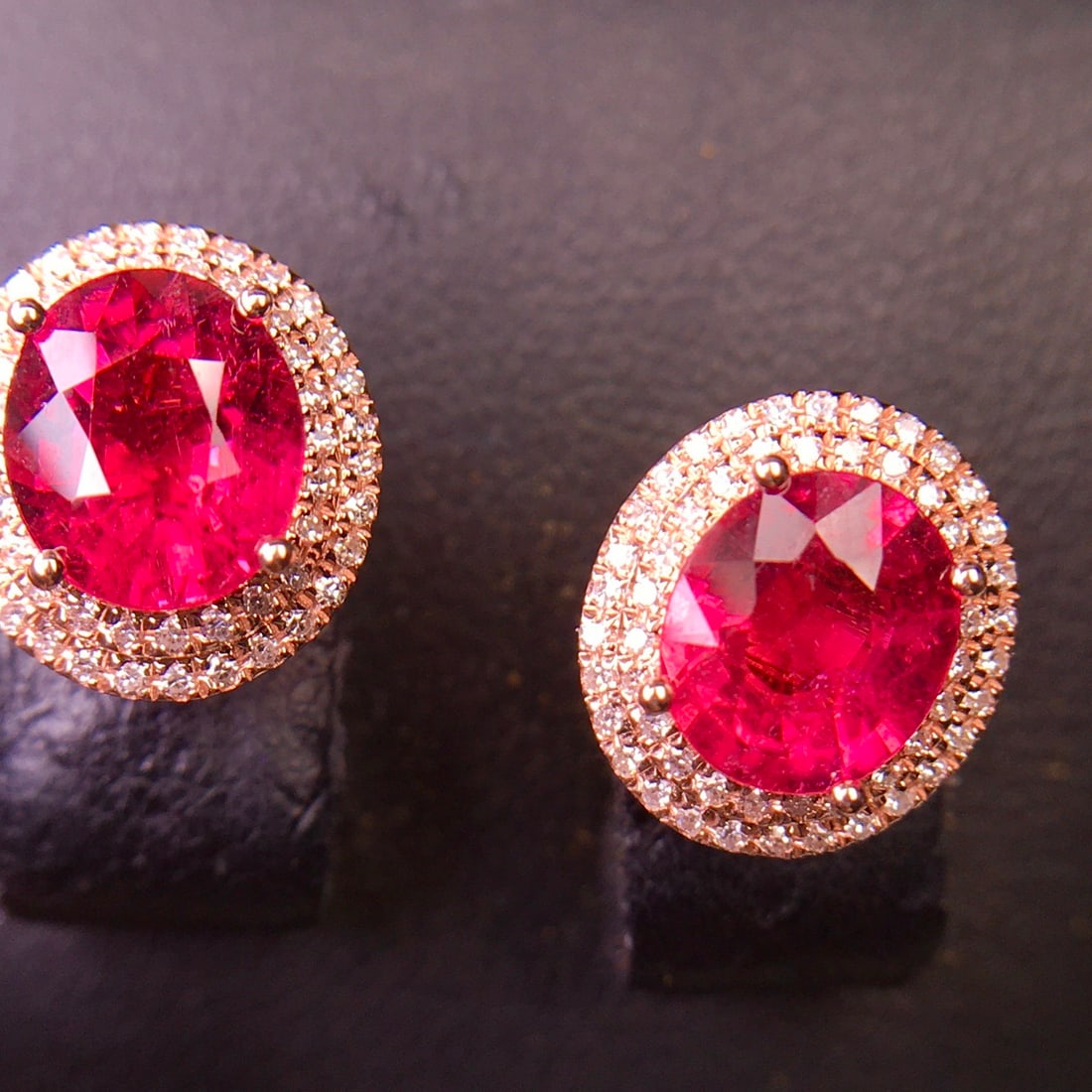 14k Gold 2.72 Ct Natural Tourmaline & Diamond Earrings - 6