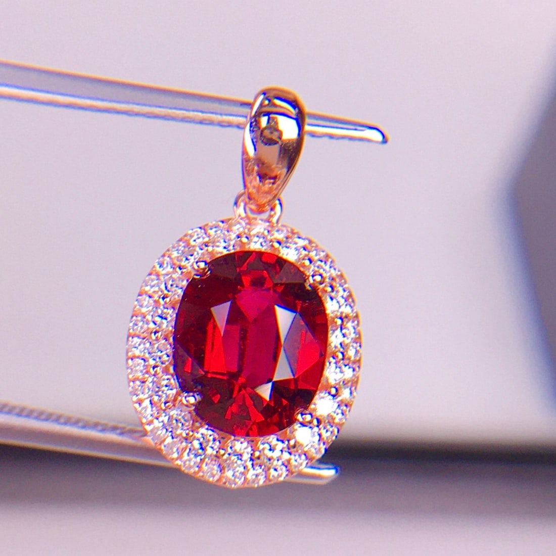 14k Gold 2.01 Ct Natural Tourmaline & Diamond Pendant( Without Chain ) - 3