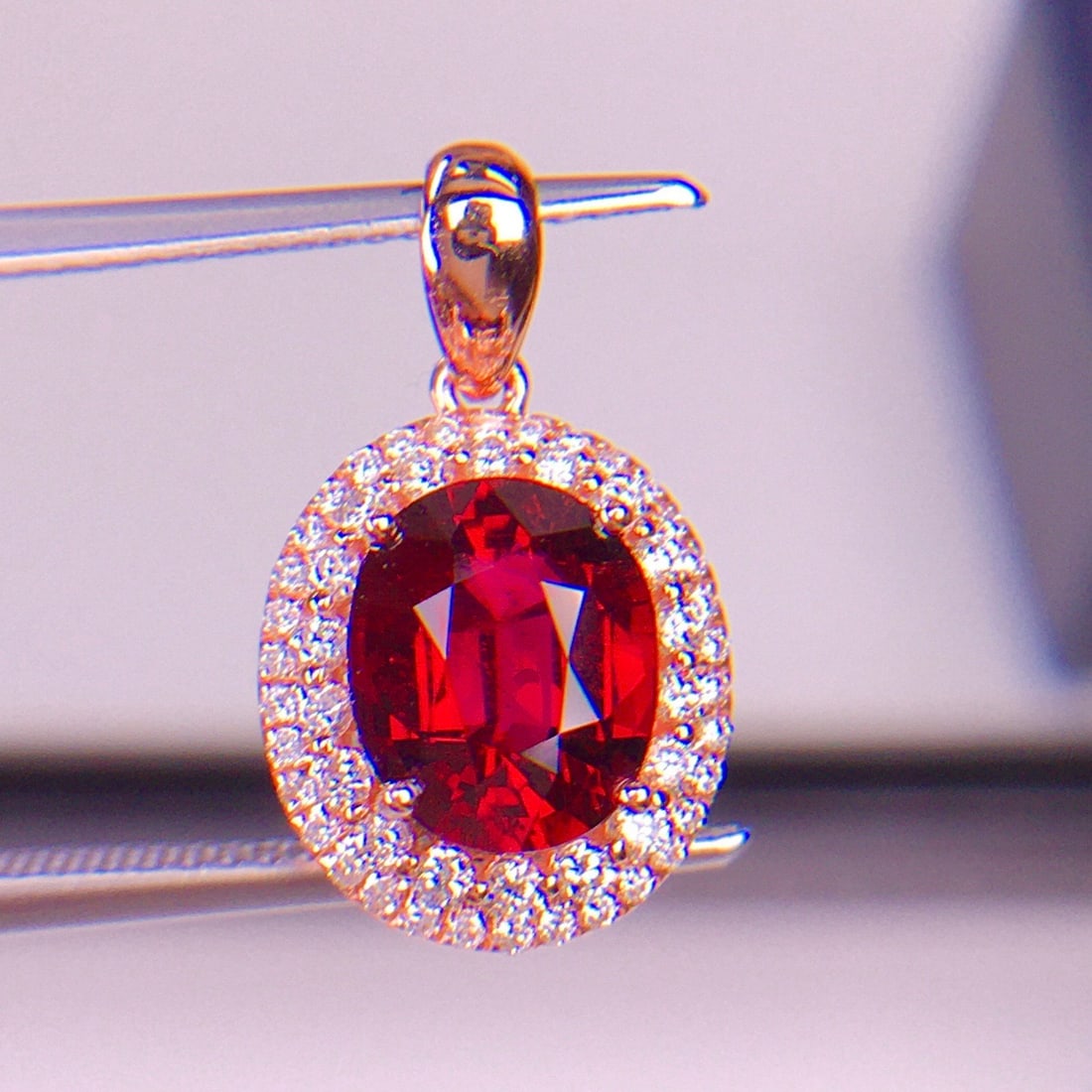 14k Gold 2.01 Ct Natural Tourmaline & Diamond Pendant( Without Chain ) - 4