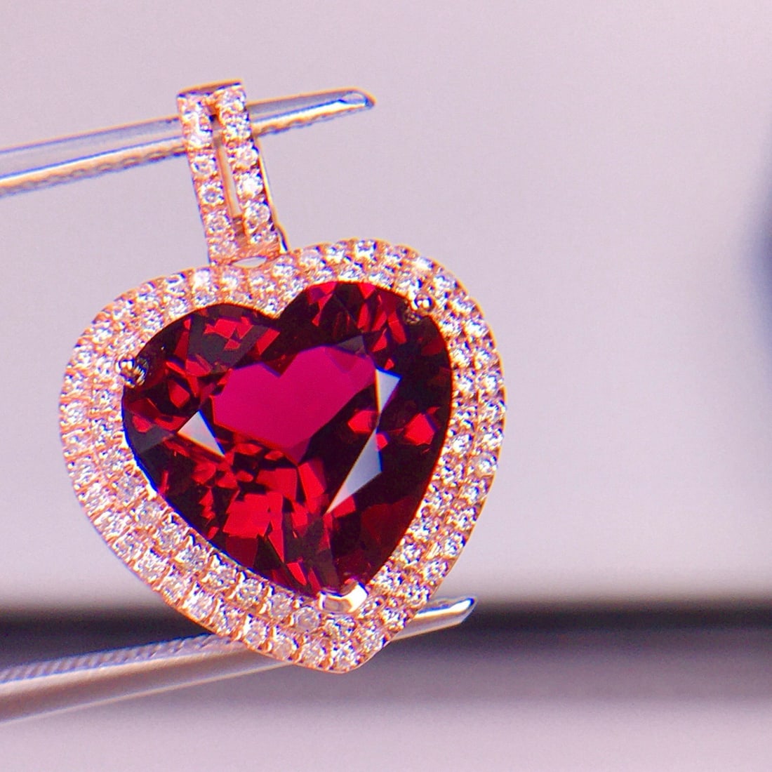 14k Gold 4.1 Ct Natural Tourmaline & Diamond Pendant( Without Chain ) - 3