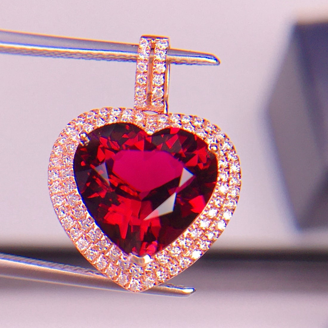 14k Gold 4.1 Ct Natural Tourmaline & Diamond Pendant( Without Chain ) - 4