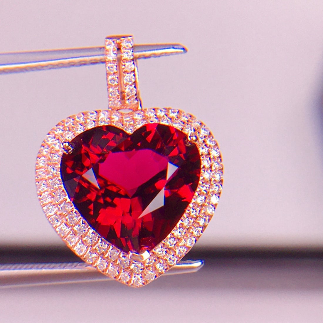 14k Gold 4.1 Ct Natural Tourmaline & Diamond Pendant( Without Chain ) - 5