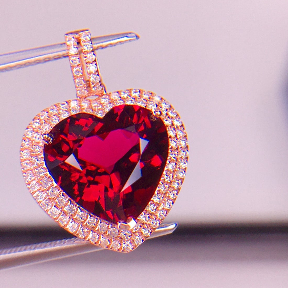 14k Gold 4.1 Ct Natural Tourmaline & Diamond Pendant( Without Chain ) - 6