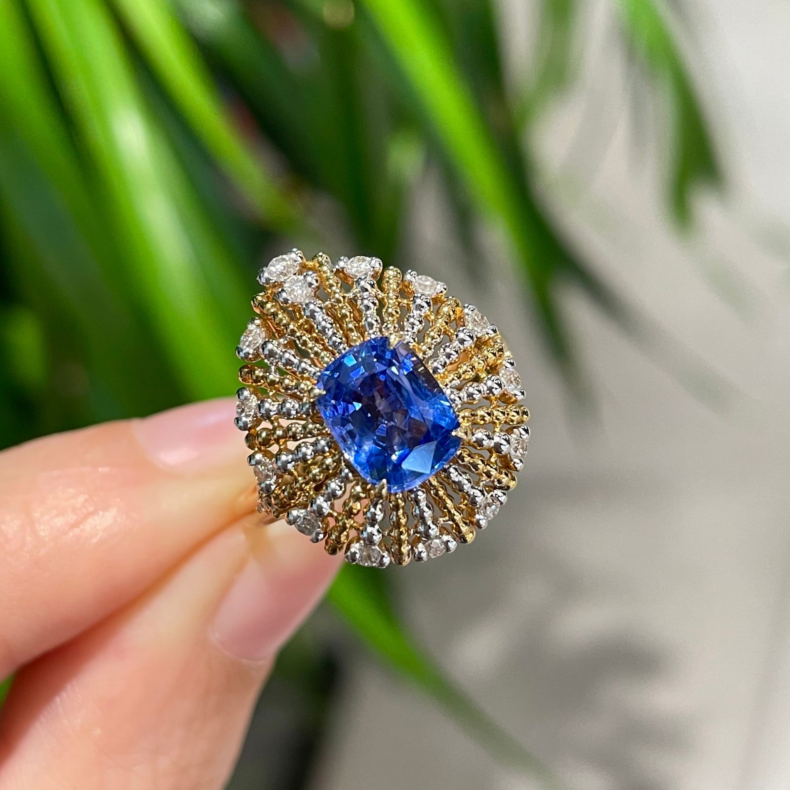 14k Gold 1.88 Ct Natural Sapphire & Diamond Ring - 2