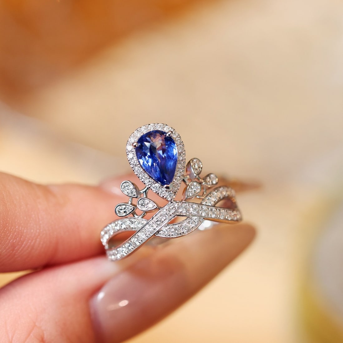 14k Gold 2.10 Ctw Natural Sapphire & Diamond Ring - 6