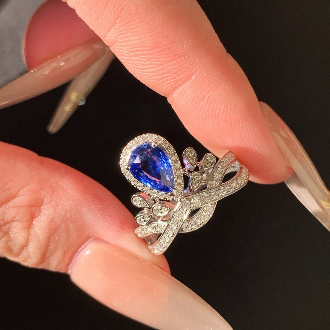 14k Gold 2.10 Ctw Natural Sapphire & Diamond Ring - 7