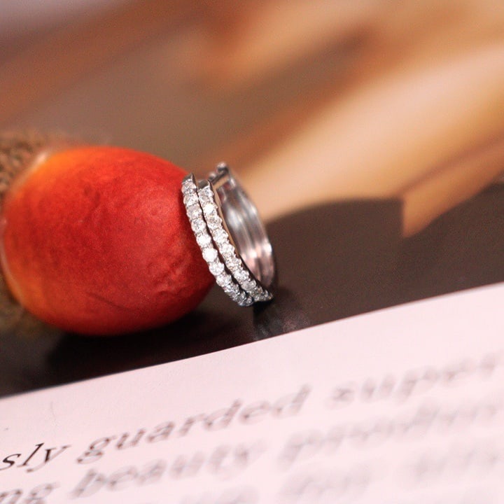 14k Gold 0.8 Ct Natural H Diamond Earrings - 2