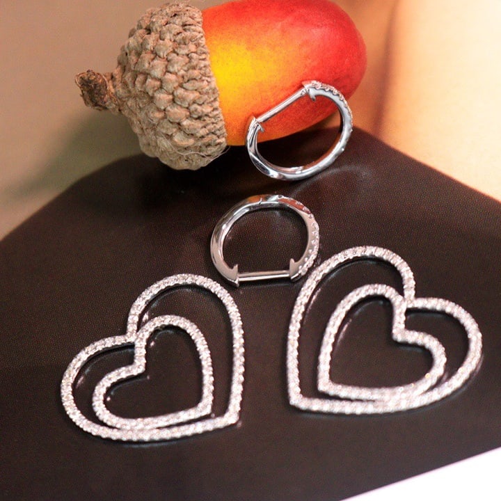 14k Gold 0.8 Ct Natural H Diamond Earrings - 3