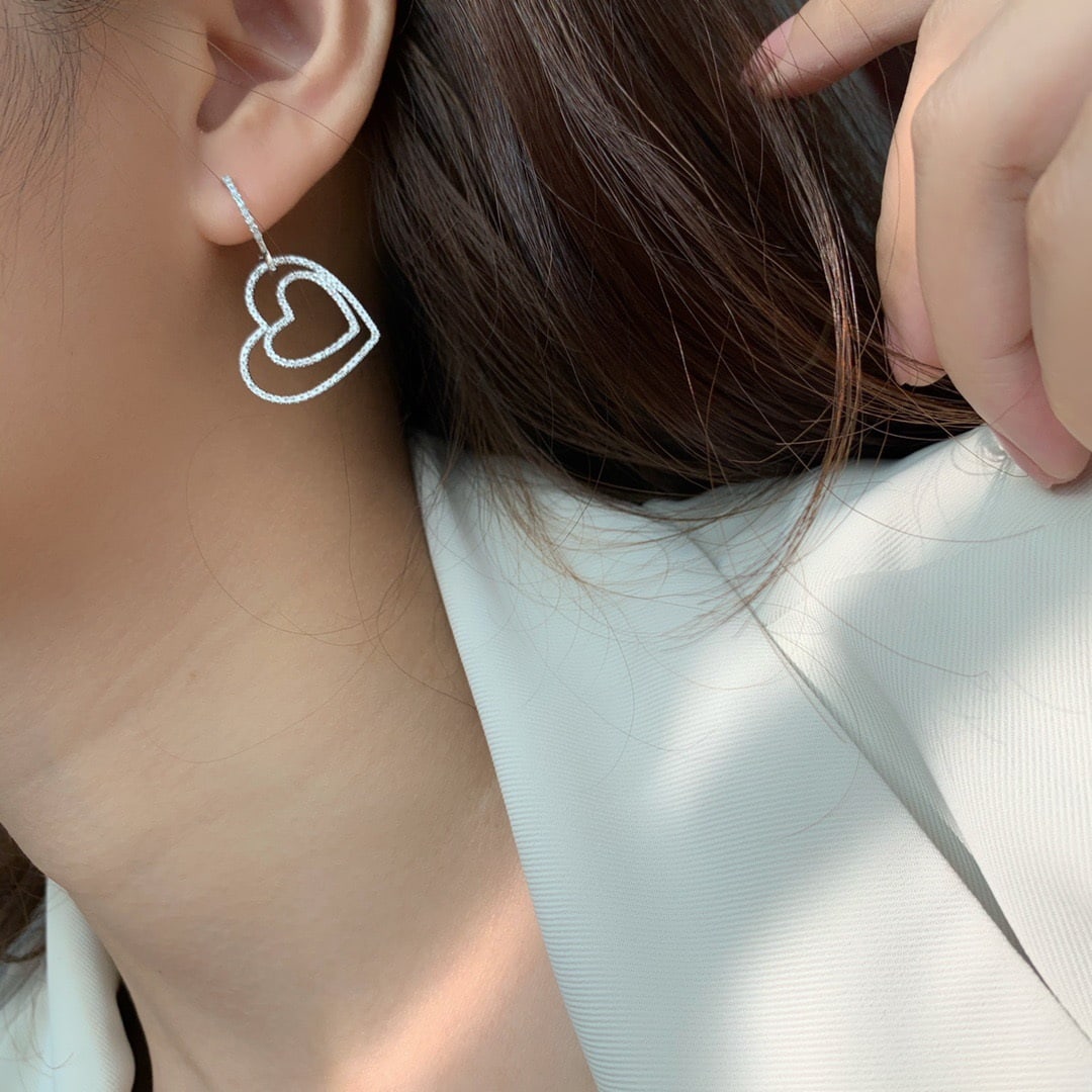 14k Gold 0.8 Ct Natural H Diamond Earrings - 4