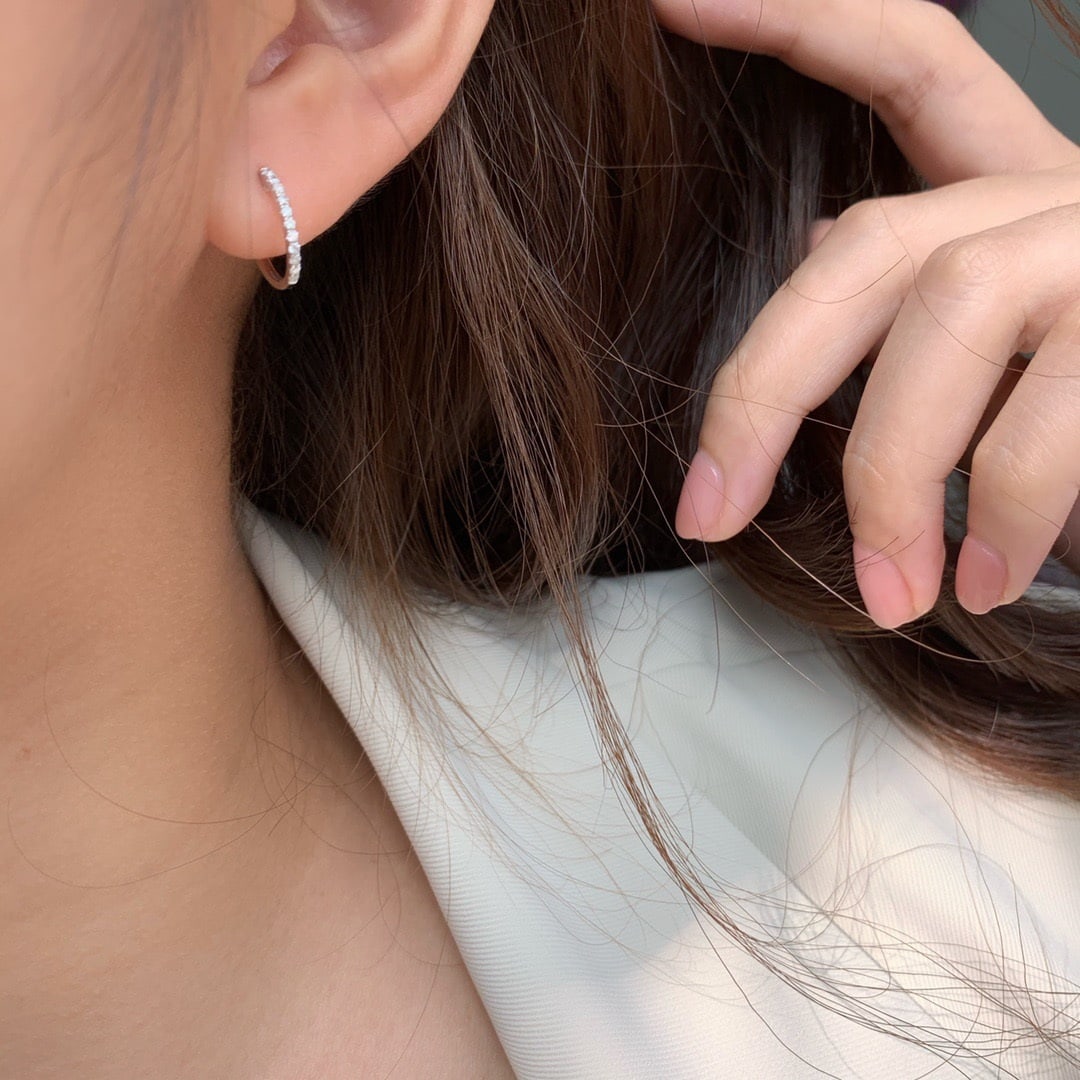 14k Gold 0.8 Ct Natural H Diamond Earrings - 6