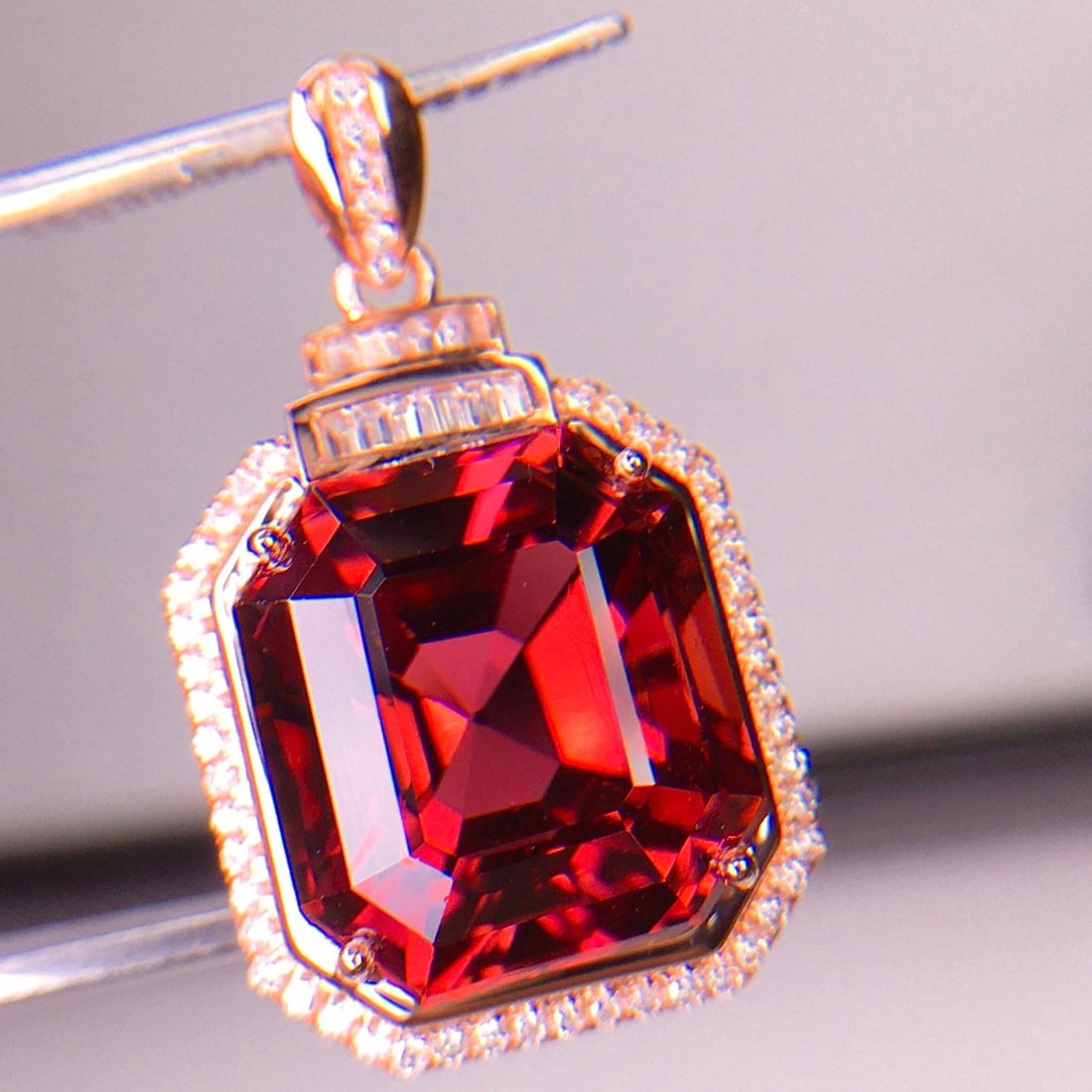 14k Gold 11.68 Ct Natural Tourmaline & Diamond Pendant( Without Chain ) - 5