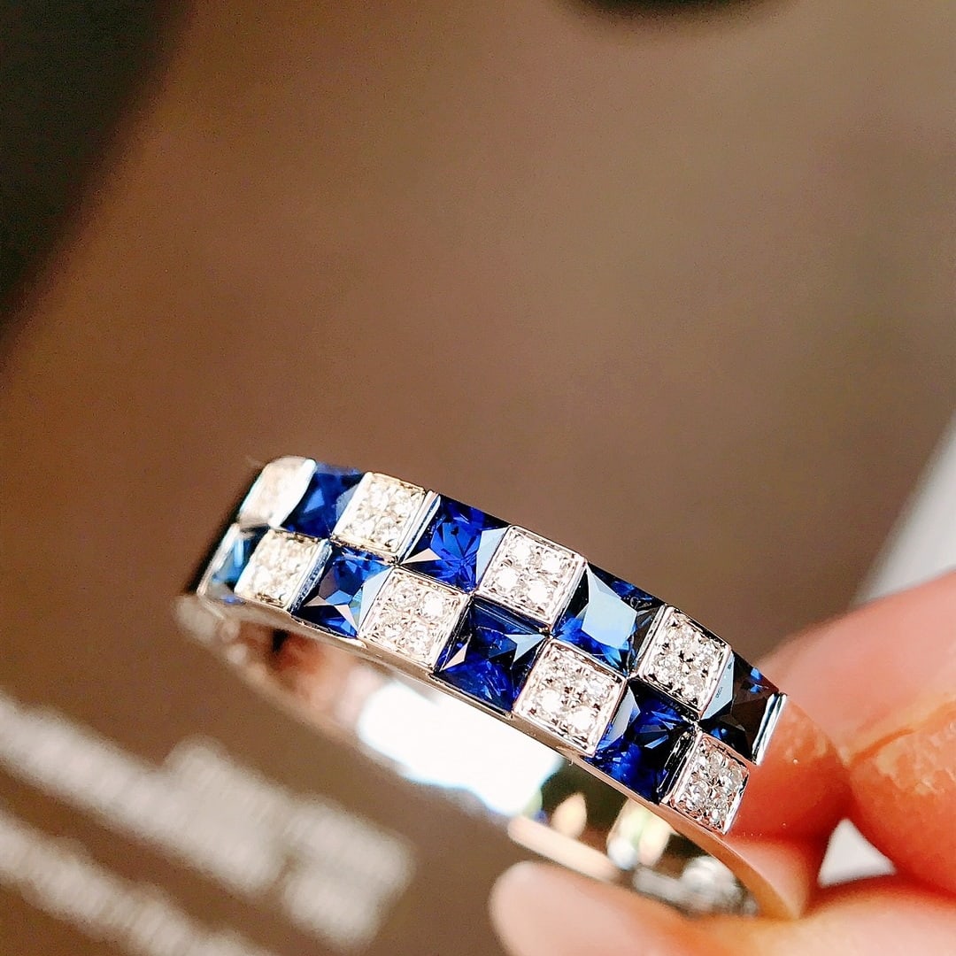 14k Gold 0.71 Ctw Natural Sapphire & Diamond Ring - 2