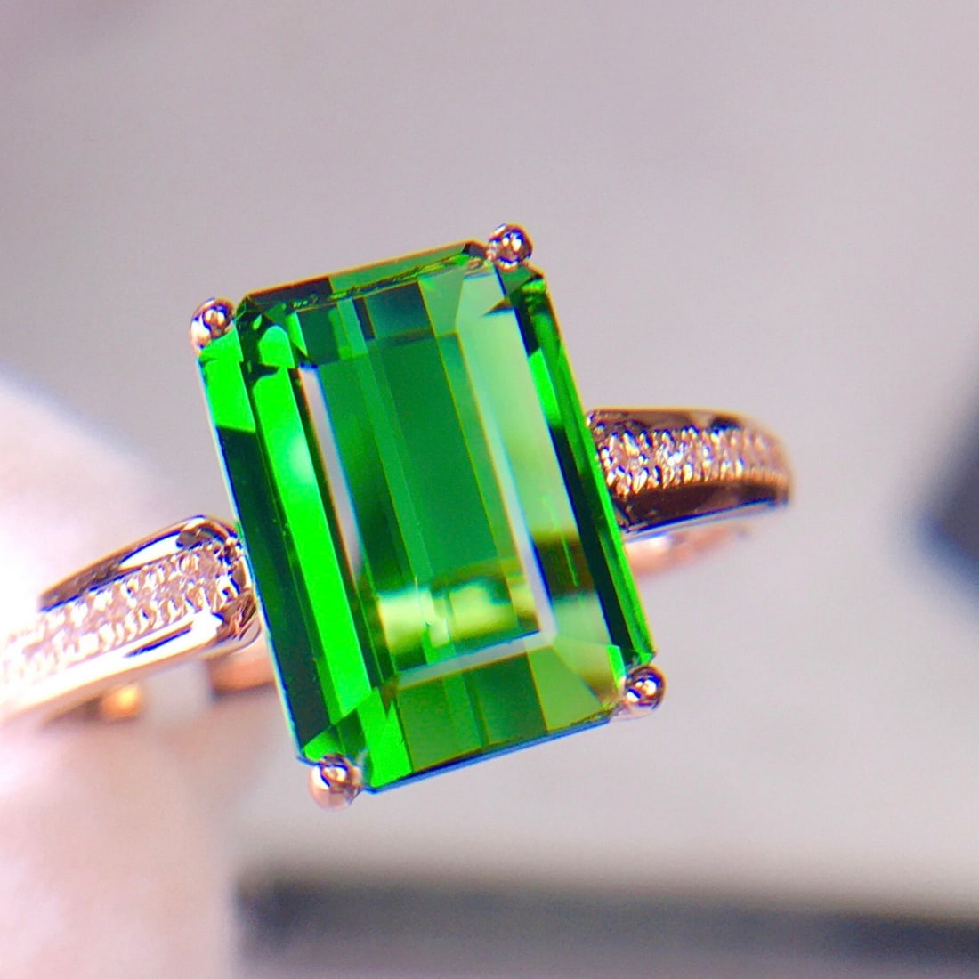 14k Gold 3.92 Ct Natural Tourmaline & Diamond Ring - 5