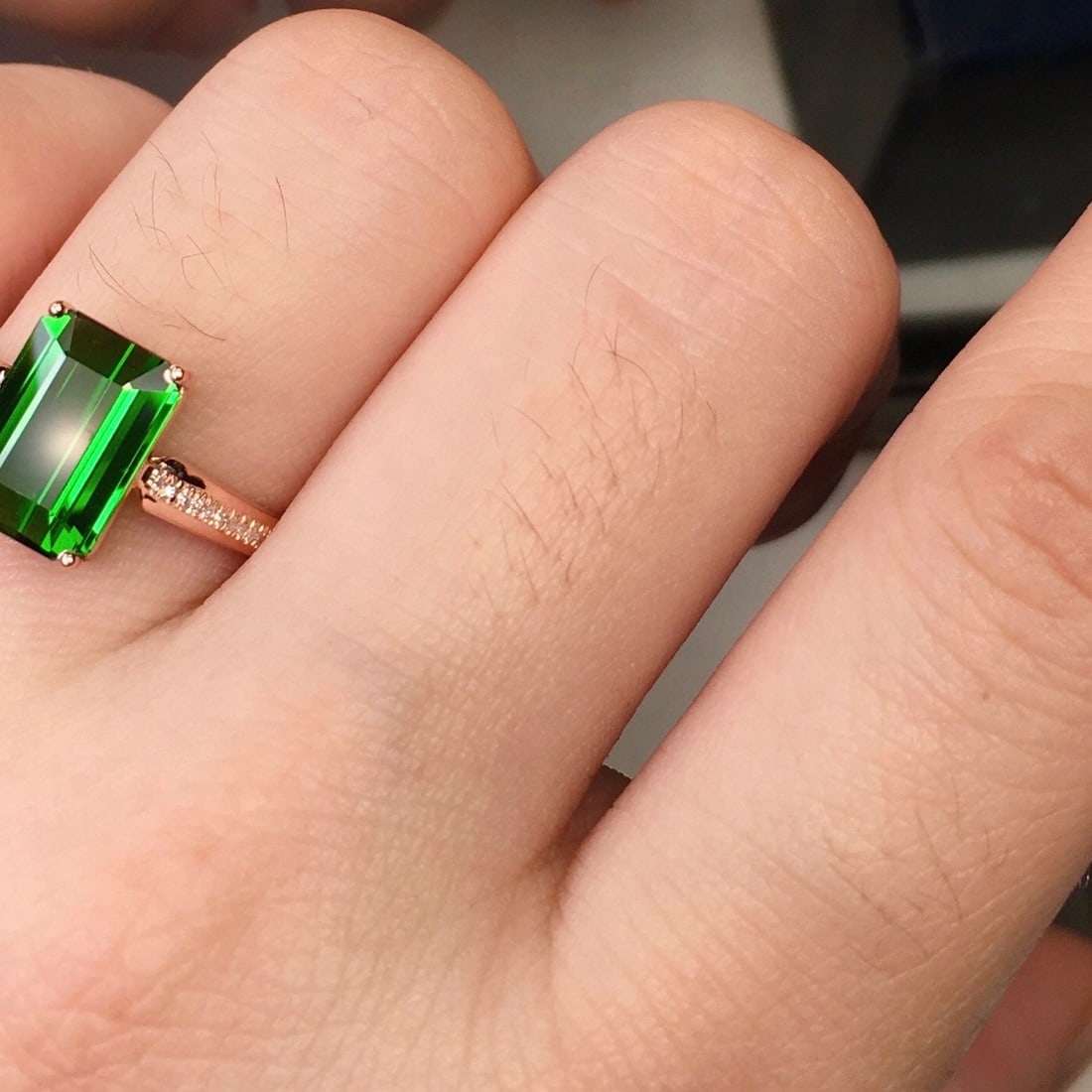 14k Gold 3.92 Ct Natural Tourmaline & Diamond Ring - 7