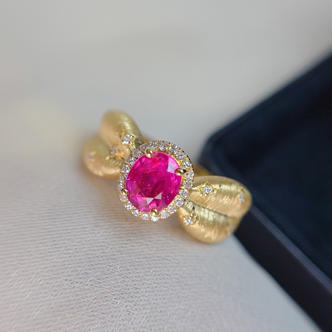 14k Gold 1.15 Ct Natural Ruby & Diamond Ring - 3