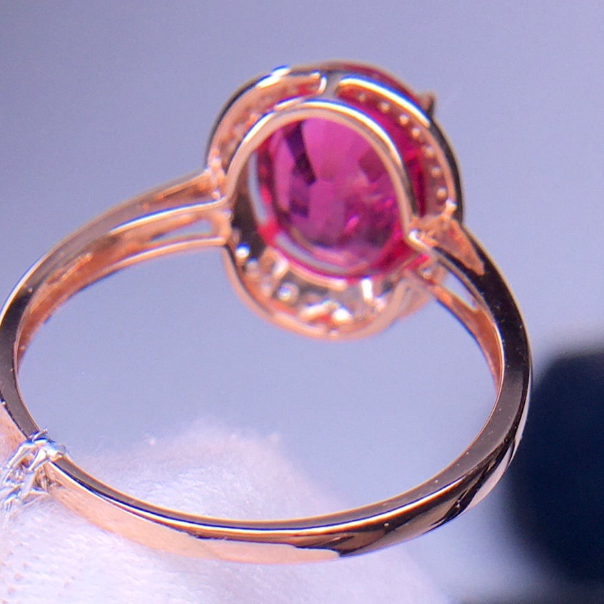 14k Gold 3.5 Ct Natural Tourmaline & Diamond Ring - 5