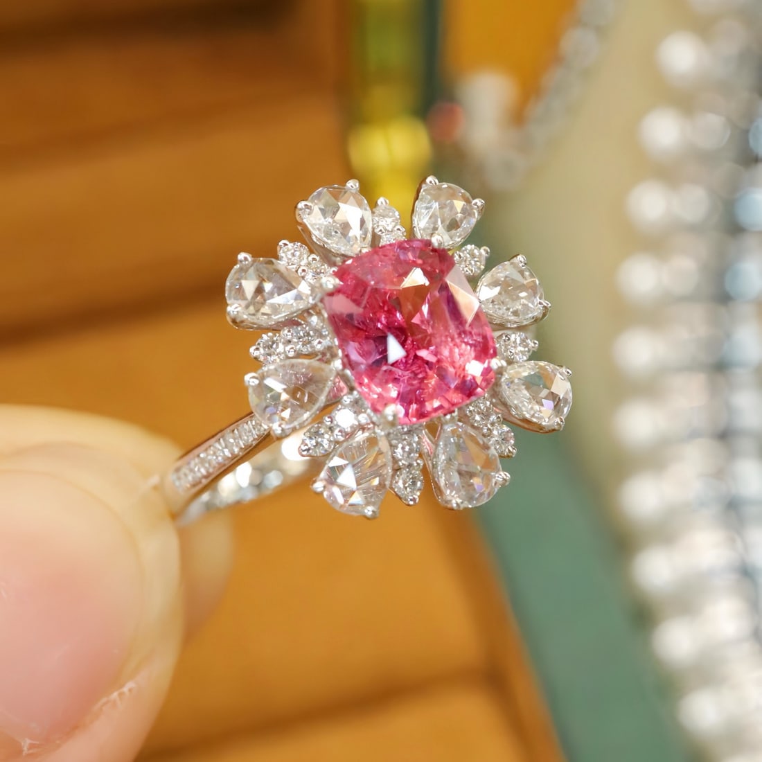 14k Gold 2.22 Ctw Natural Spinel & Diamond Ring - 2