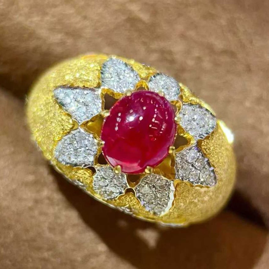 14k Gold 1.85 Ctw Natural Ruby & Diamond Ring - 4