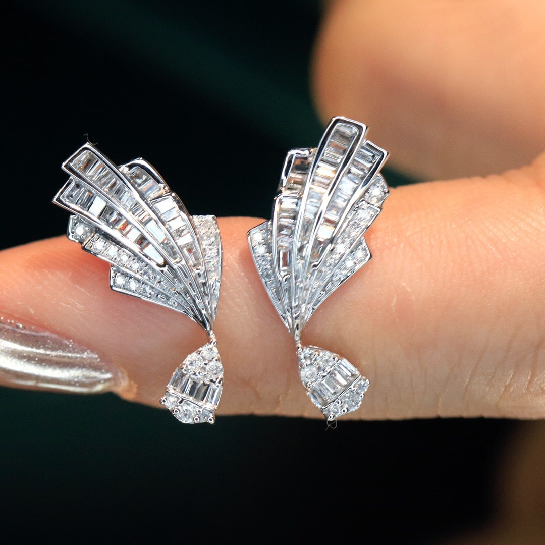 14k Gold 0.6 Ct Natural H Diamond Earrings - 3