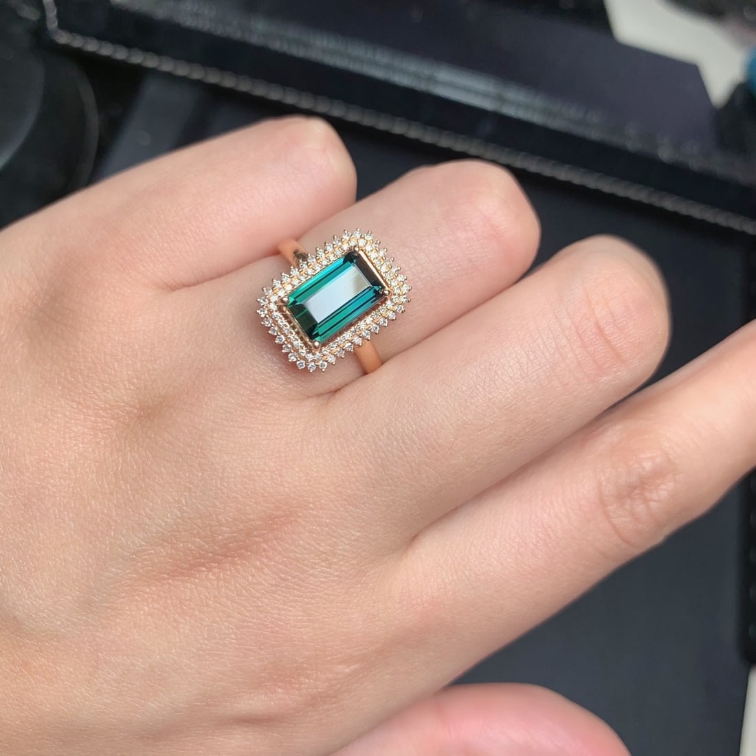 14k Gold 2.7 Ct Natural Tourmaline & Diamond Ring - 9