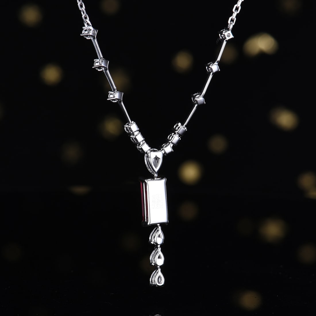 14k Gold 1.23 Ctw Natural Ruby & Diamond Necklace - 5