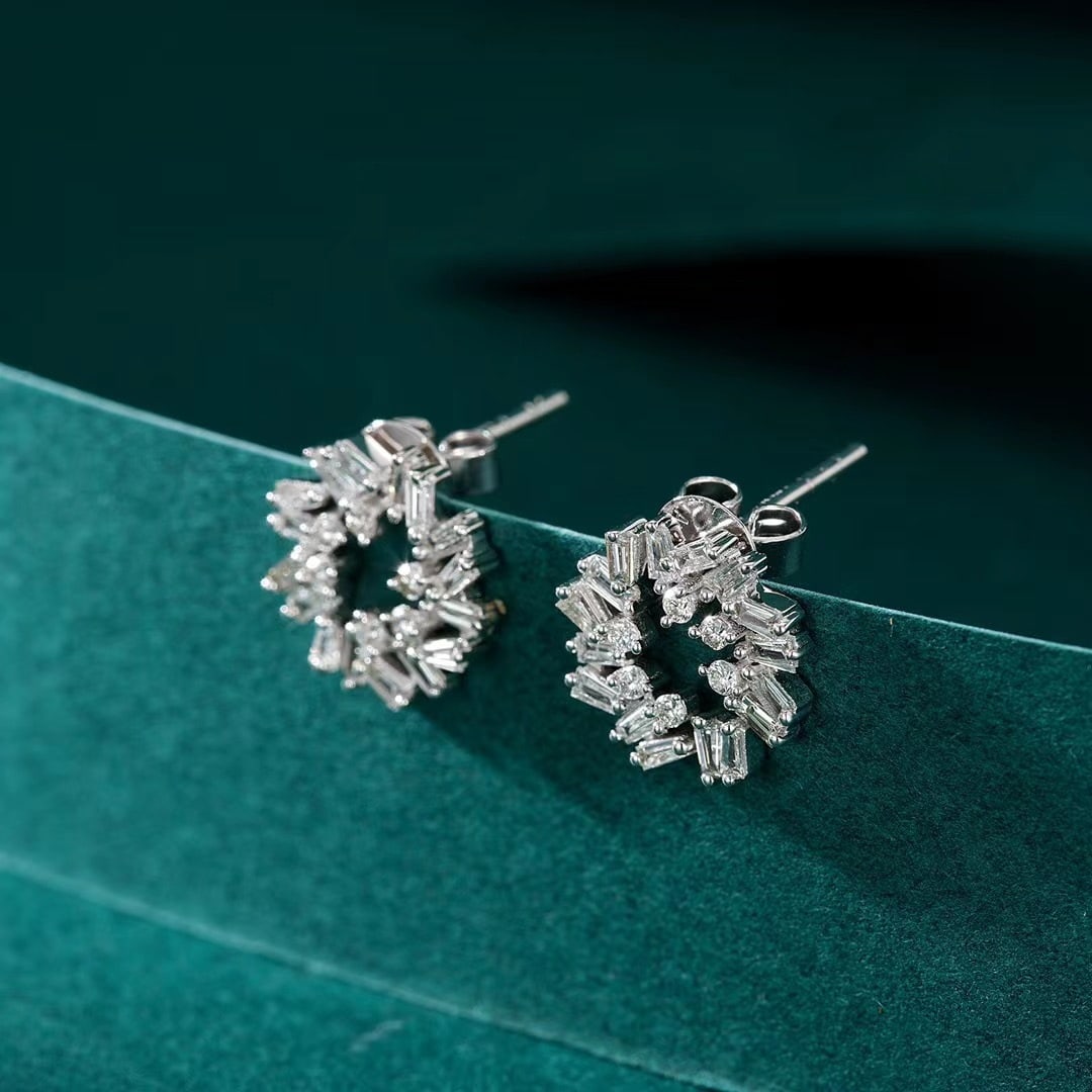 14k Gold 0.52 Ctw Natural H Diamond Earrings - 2