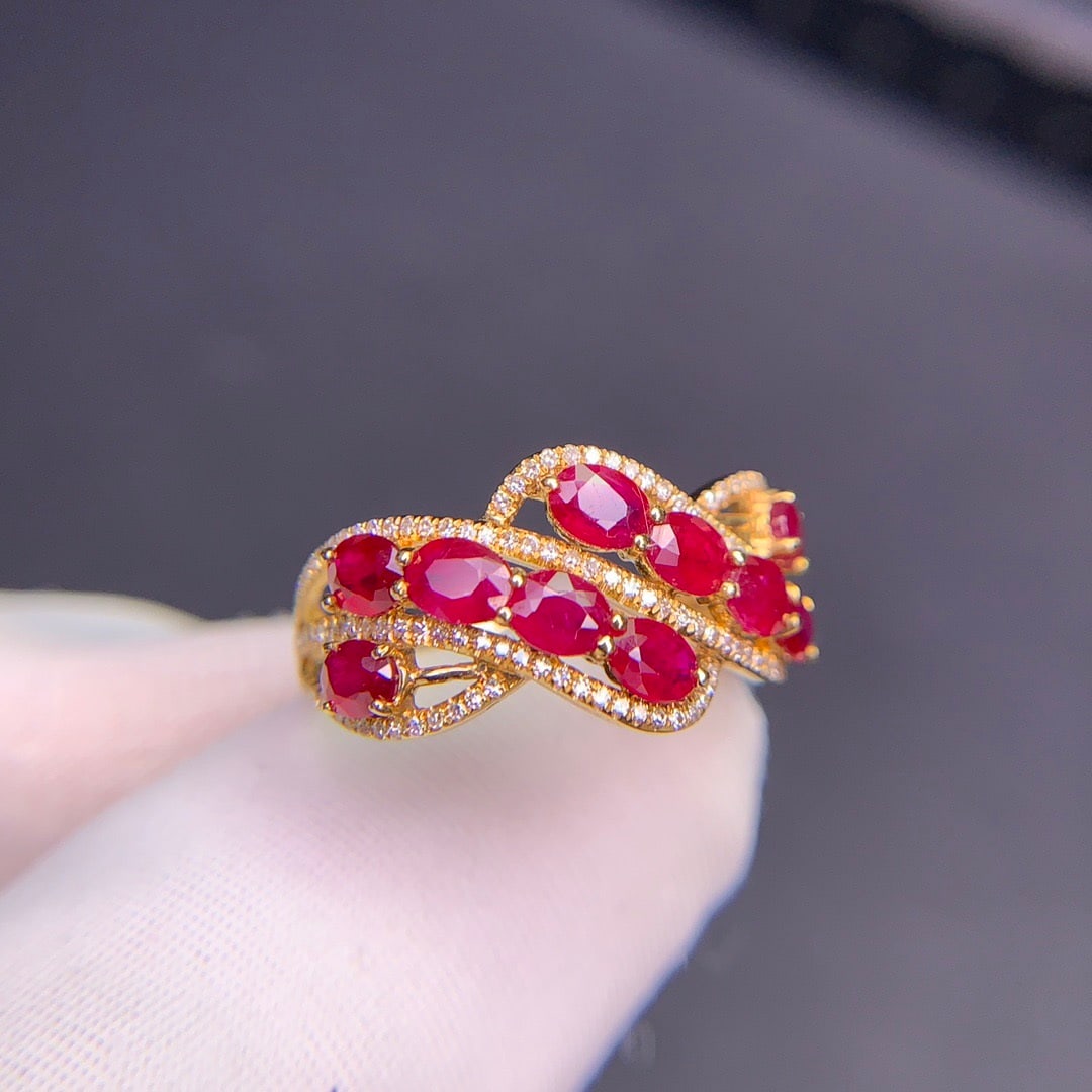 14k Gold 2.07 Ct Natural Ruby & Diamond Ring (1 of 10)
