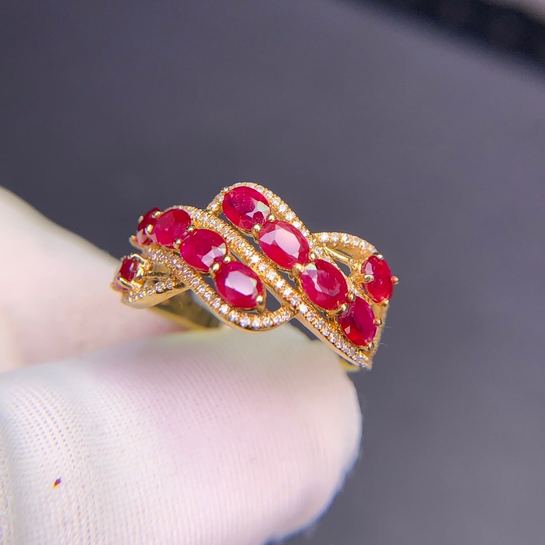 14k Gold 2.07 Ct Natural Ruby & Diamond Ring - 2