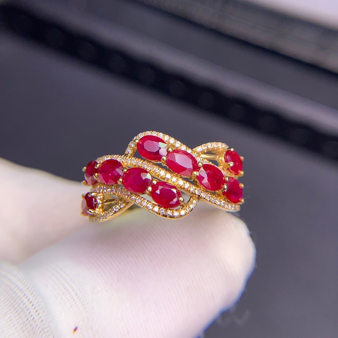 14k Gold 2.07 Ct Natural Ruby & Diamond Ring - 3