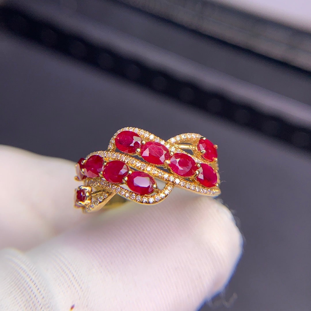 14k Gold 2.07 Ct Natural Ruby & Diamond Ring - 5