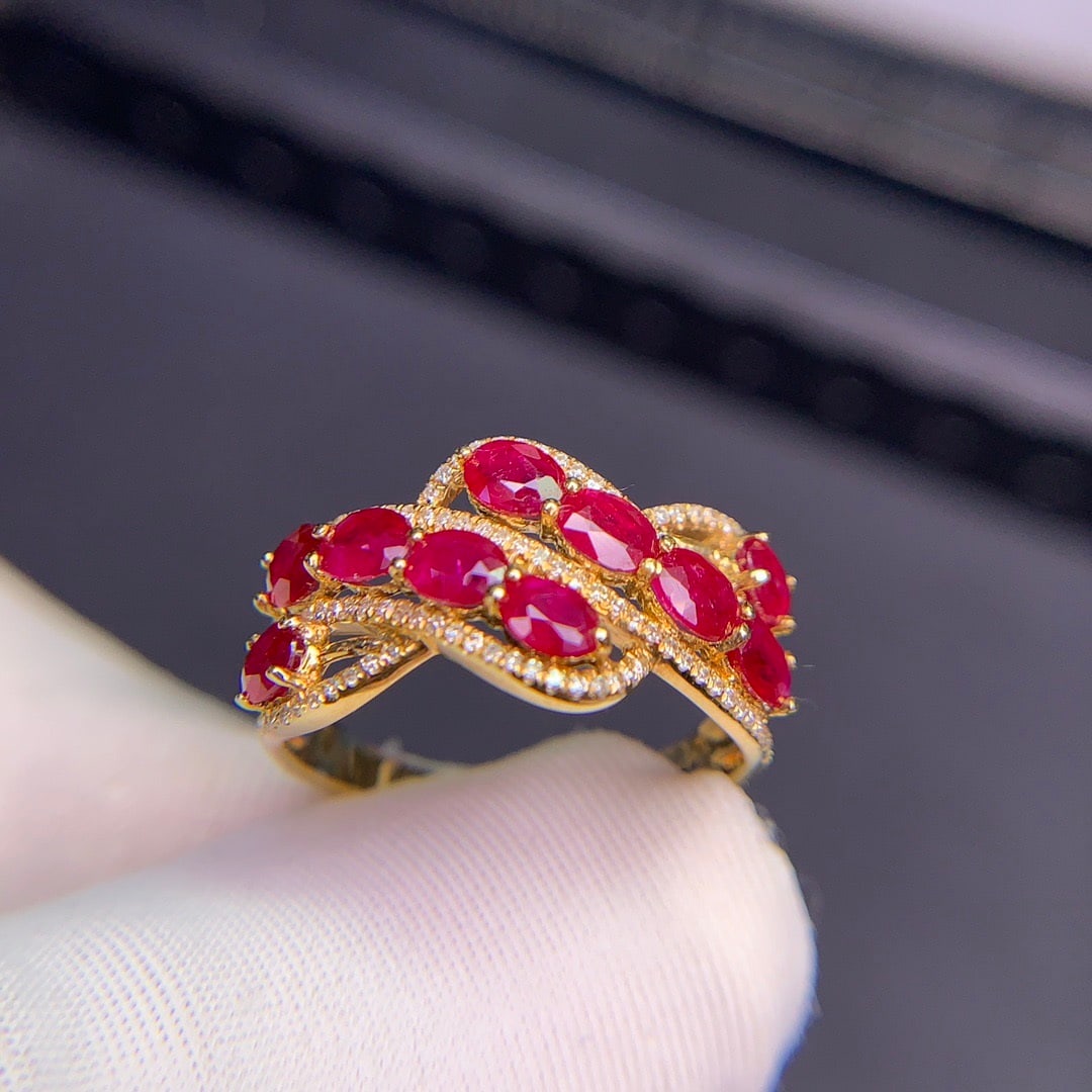 14k Gold 2.07 Ct Natural Ruby & Diamond Ring - 6