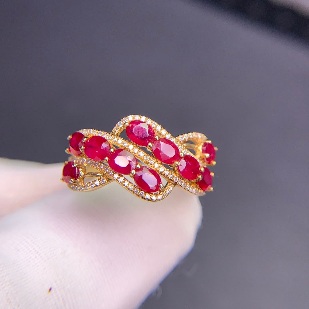 14k Gold 2.07 Ct Natural Ruby & Diamond Ring - 8