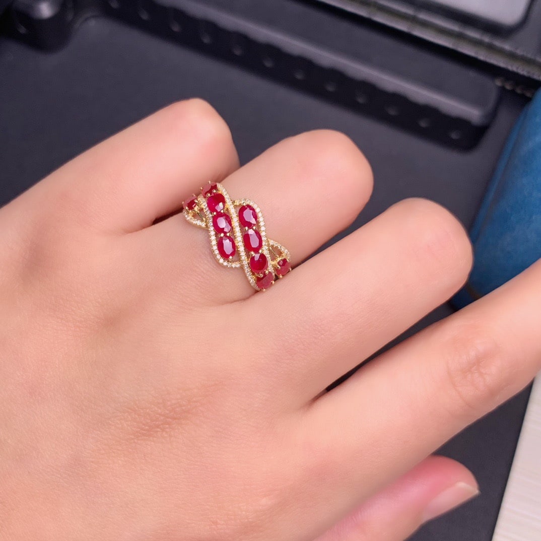 14k Gold 2.07 Ct Natural Ruby & Diamond Ring - 9