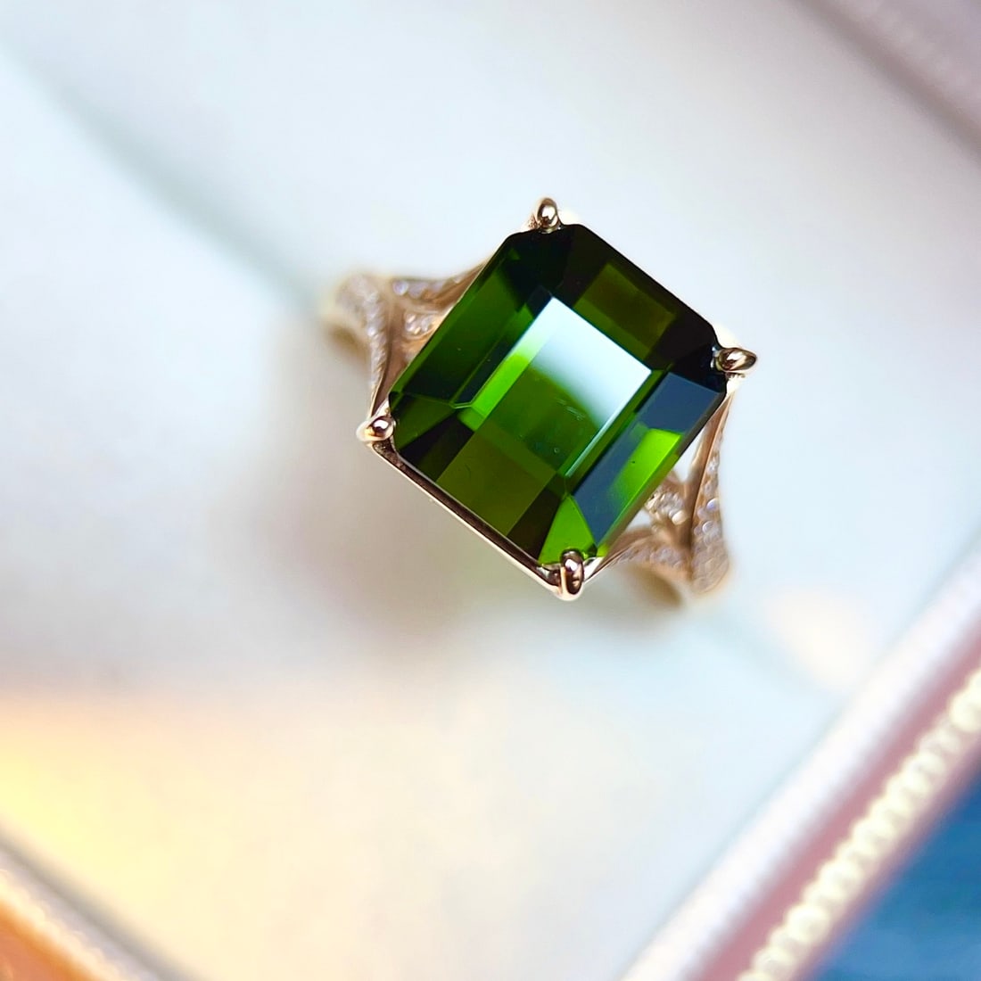 14k Gold 5.67 Ctw Natural Tourmaline & Diamond Ring - 2