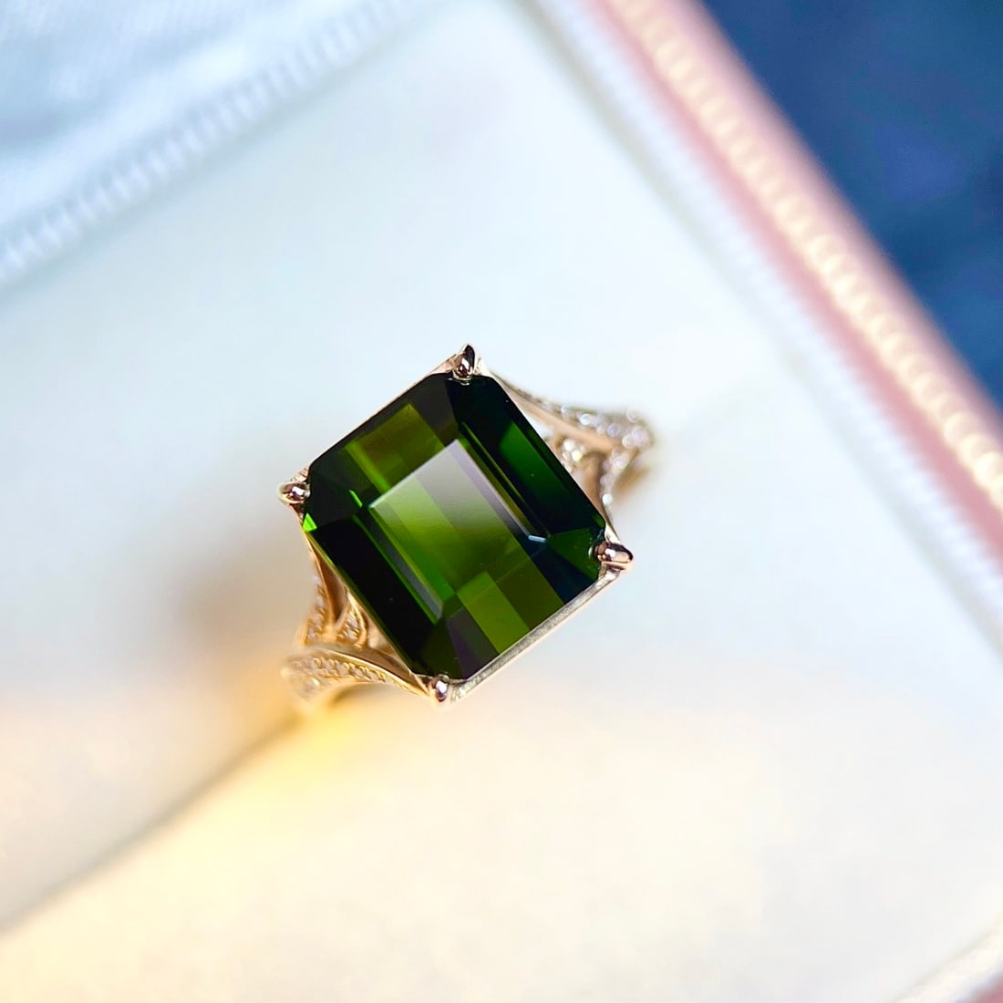 14k Gold 5.67 Ctw Natural Tourmaline & Diamond Ring - 3