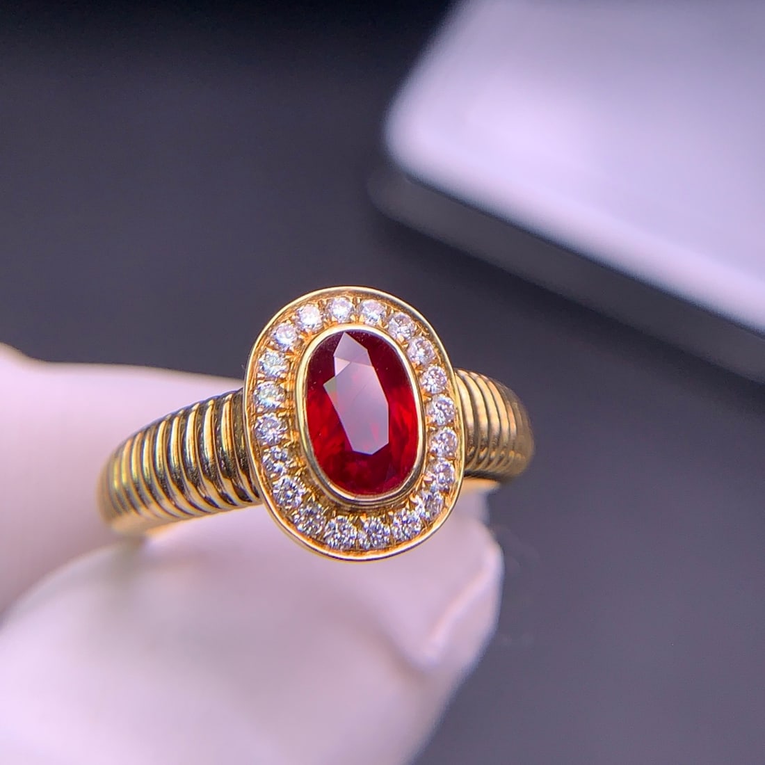 14k Gold 1.02 Ct Natural Ruby & Diamond Ring - 3