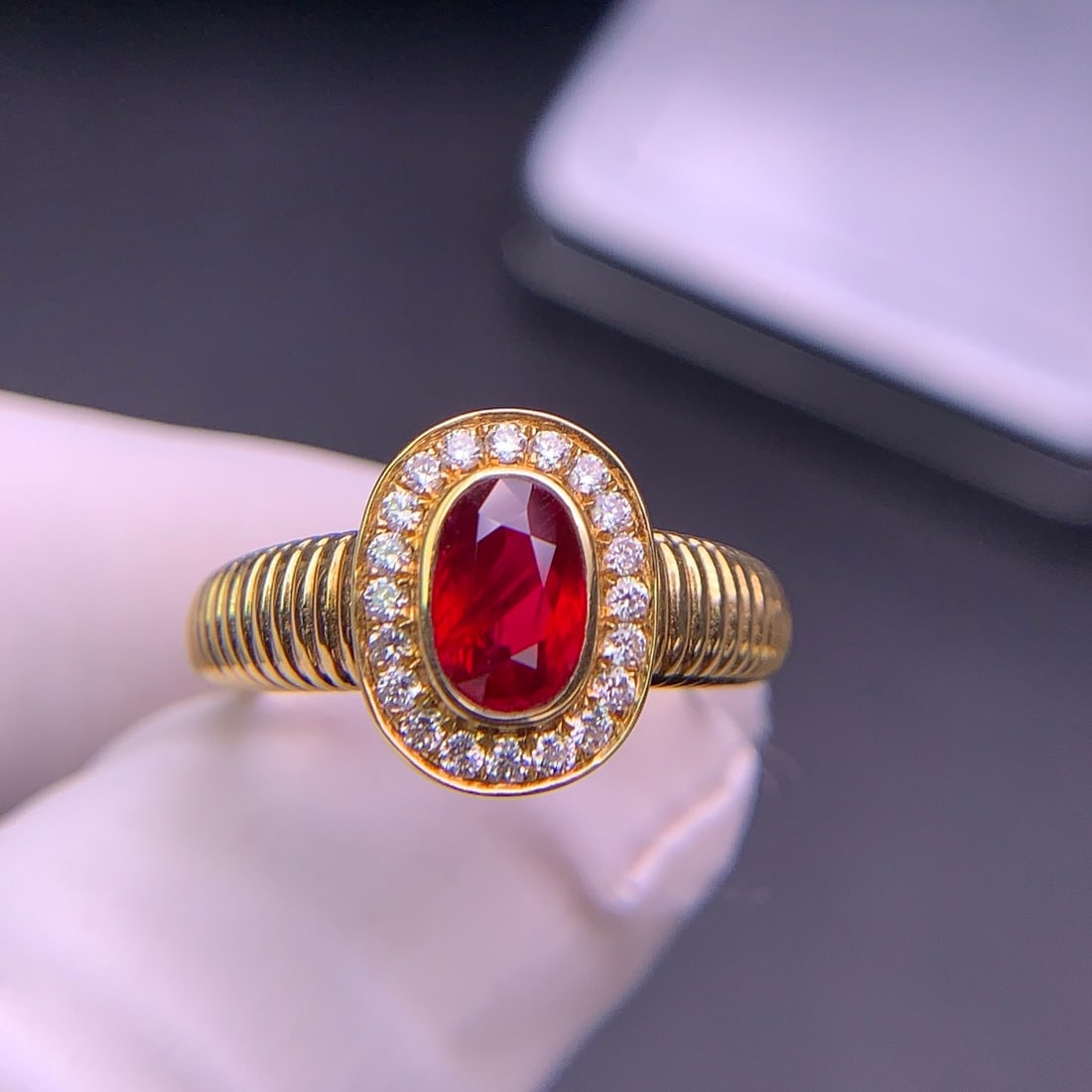 14k Gold 1.02 Ct Natural Ruby & Diamond Ring - 6