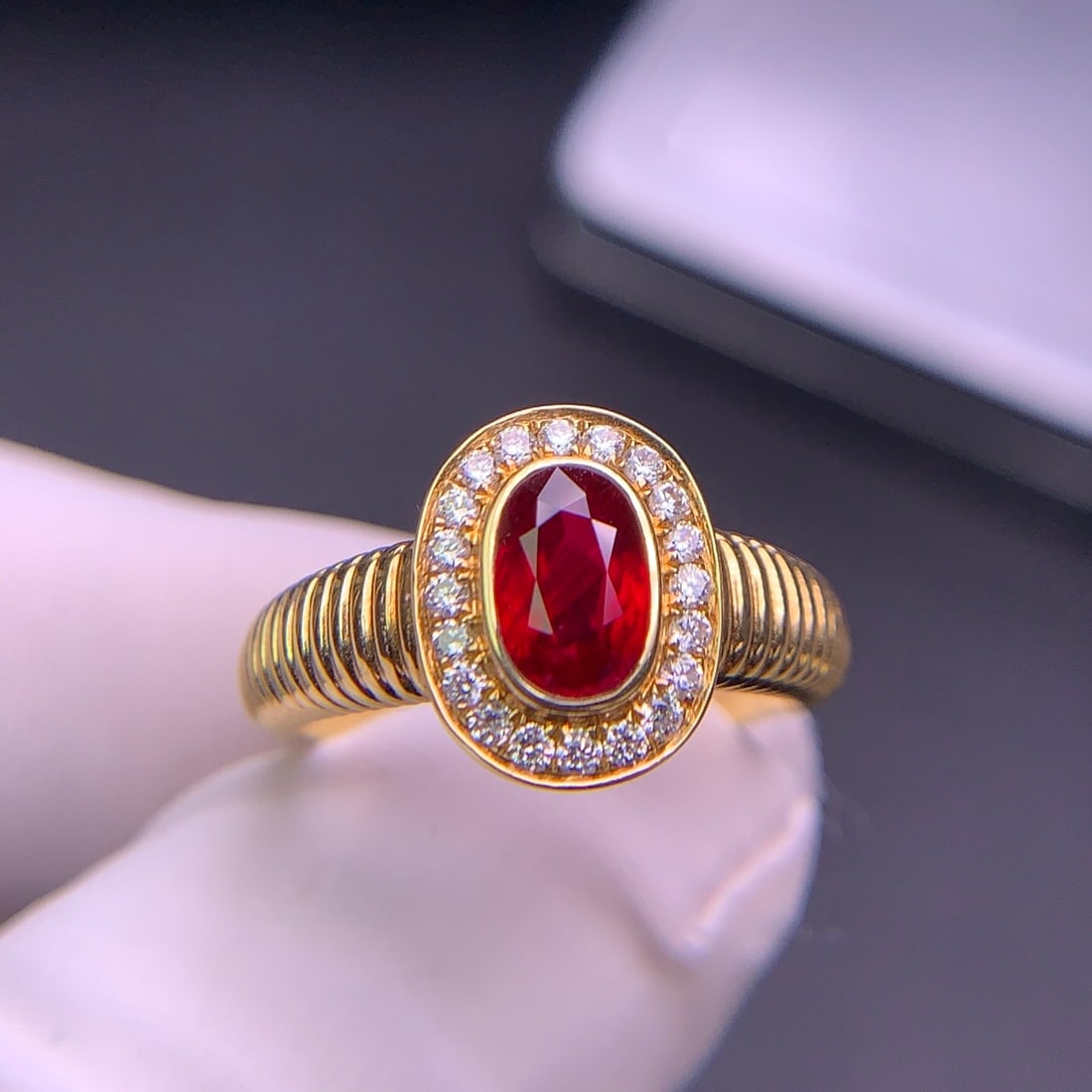 14k Gold 1.02 Ct Natural Ruby & Diamond Ring - 8