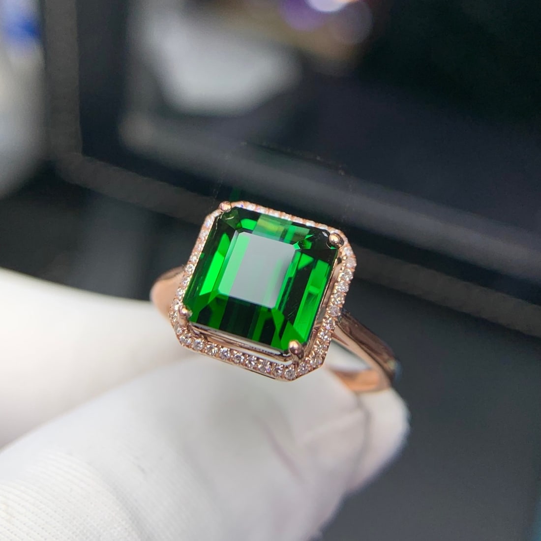 14k Gold 4.4 Ct Natural Tourmaline & Diamond Ring - 4