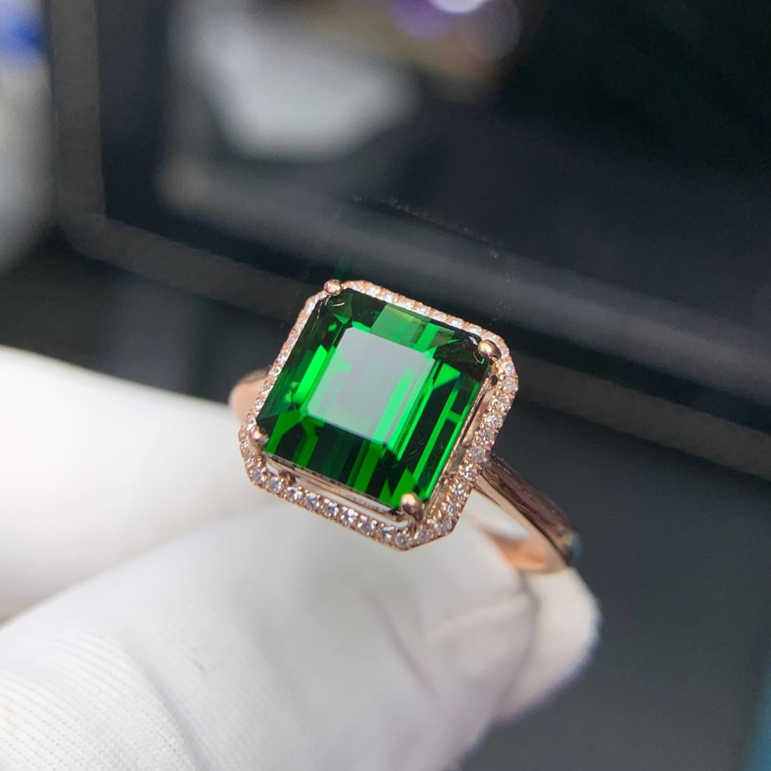 14k Gold 4.4 Ct Natural Tourmaline & Diamond Ring - 7