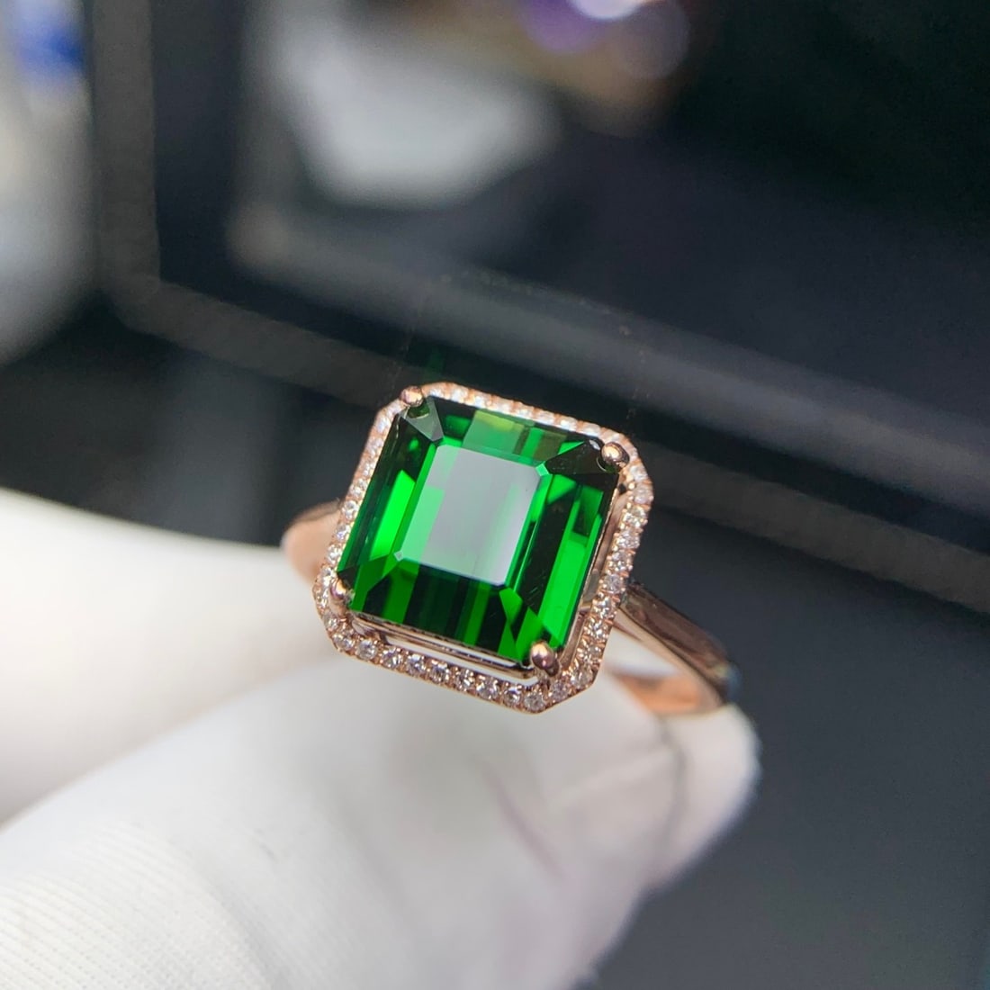 14k Gold 4.4 Ct Natural Tourmaline & Diamond Ring - 8