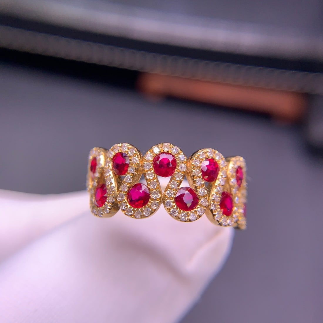 14k Gold 1.57 Ct Natural Ruby & Diamond Ring - 4