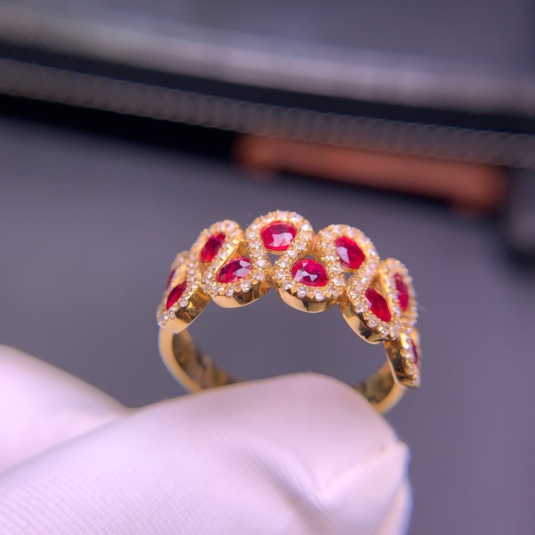 14k Gold 1.57 Ct Natural Ruby & Diamond Ring - 7