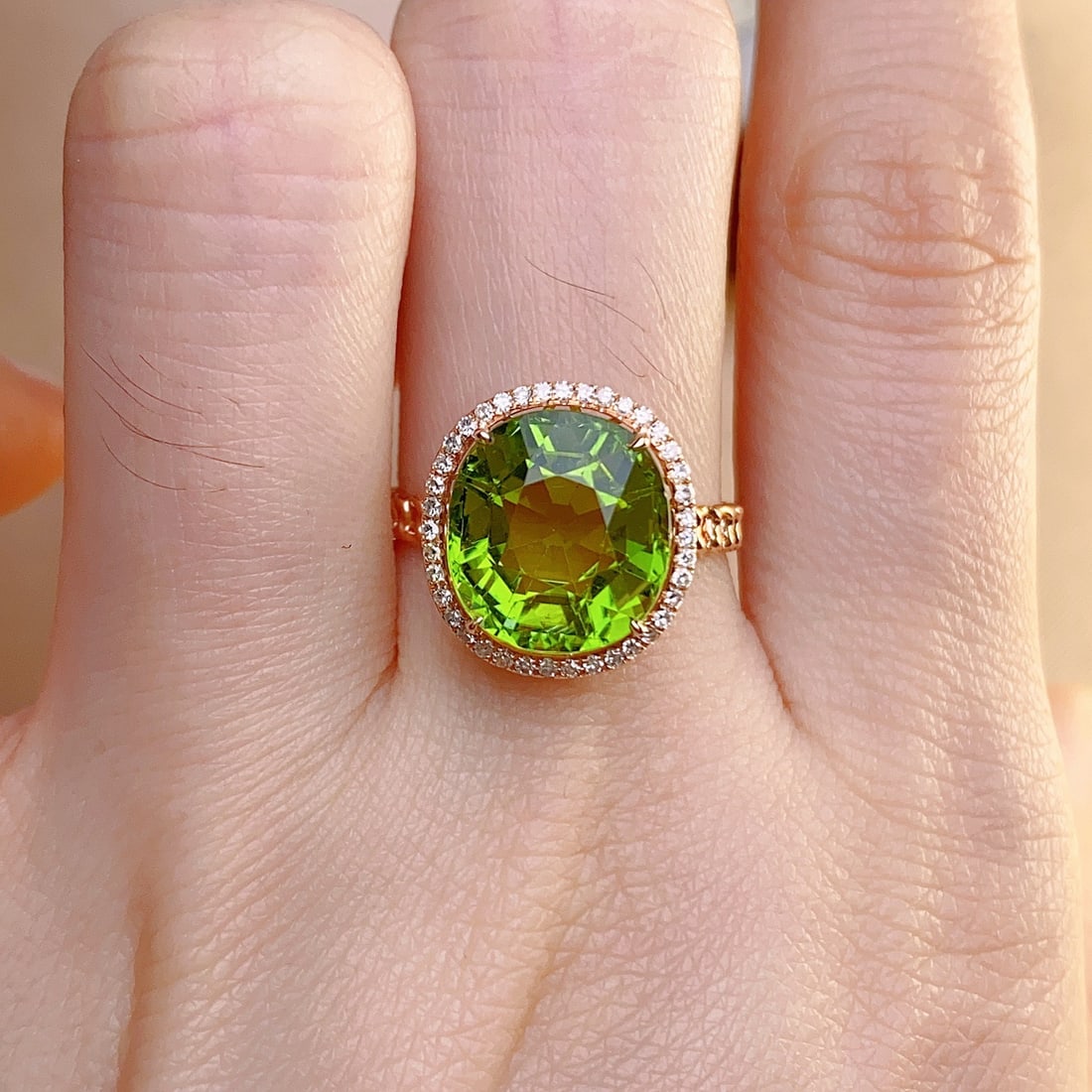 14k Gold 6.35 Ct Natural Tourmaline & Diamond Ring - 6