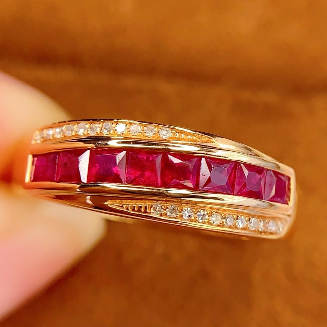 14k Gold 1 Ct Natural Ruby & Diamond Ring - 2