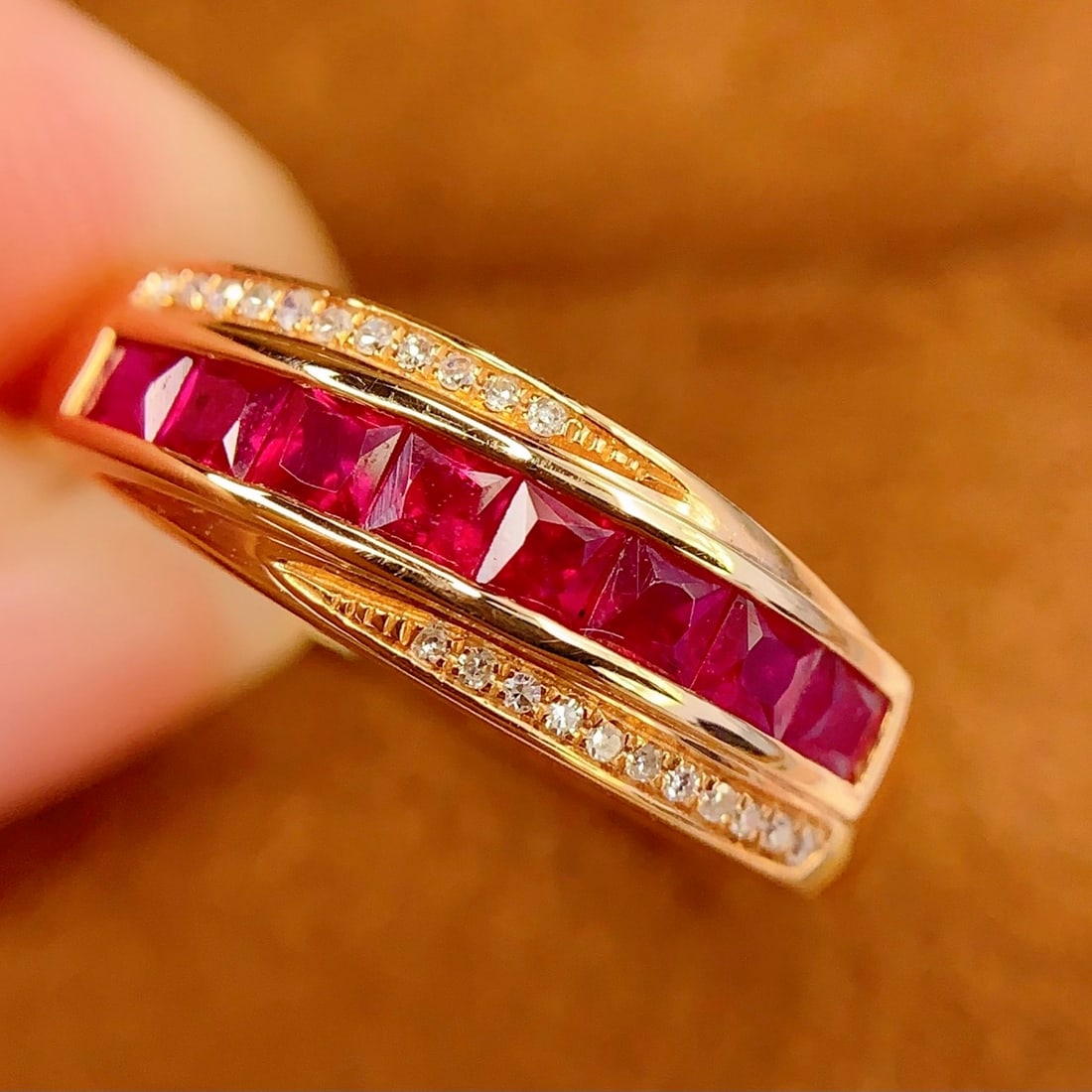 14k Gold 1 Ct Natural Ruby & Diamond Ring - 3