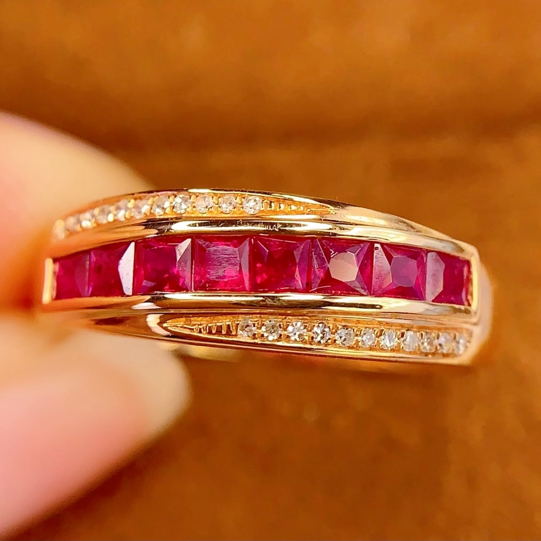 14k Gold 1 Ct Natural Ruby & Diamond Ring - 4