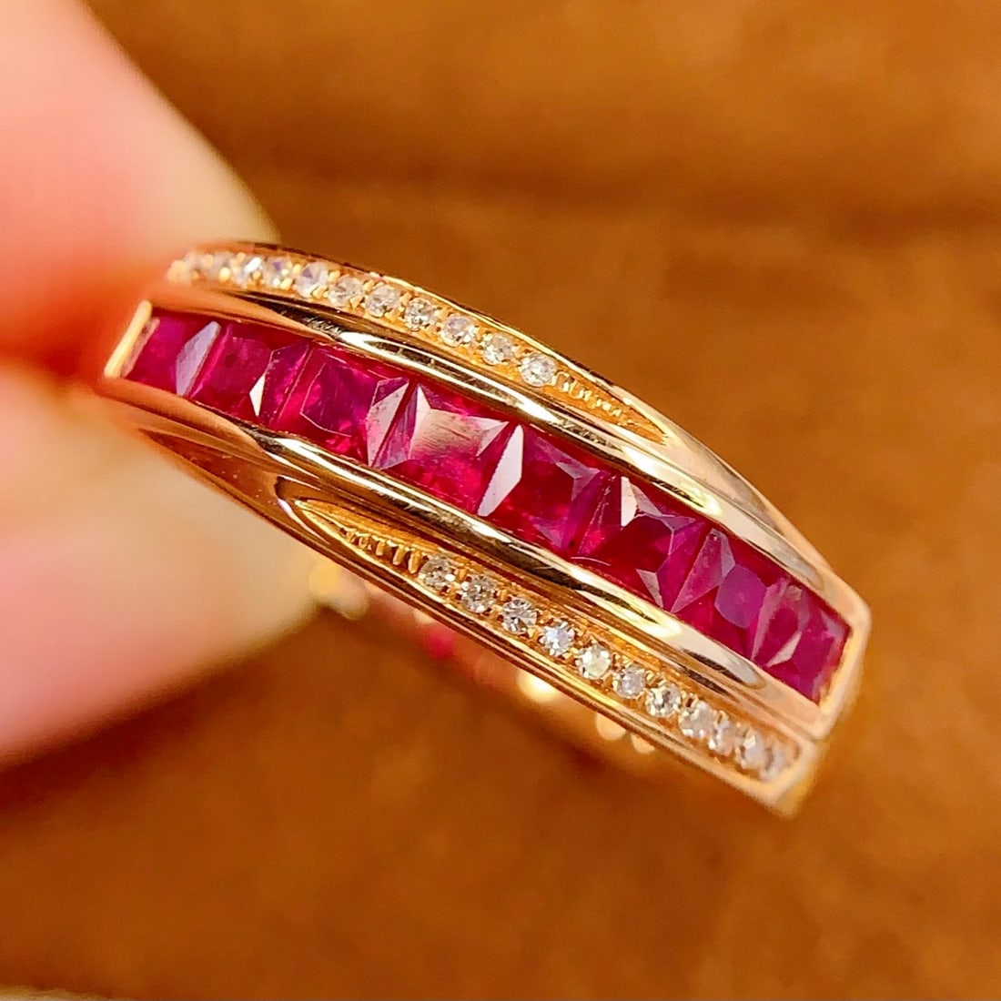 14k Gold 1 Ct Natural Ruby & Diamond Ring - 5