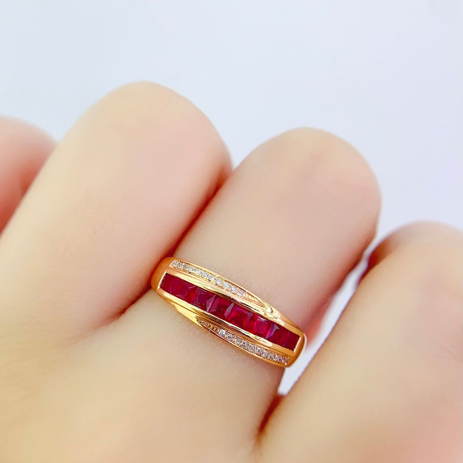 14k Gold 1 Ct Natural Ruby & Diamond Ring - 6